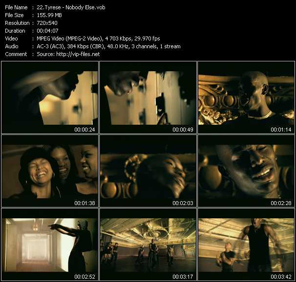 Tyrese video ”Nobody Else” from dvd ”ETV Network Vital Hitz 2013 October 1998”