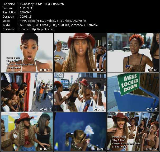 Destiny's Child video ”Bug A Boo” from dvd ”ETV Network Vital Hitz 2026 November 1999”