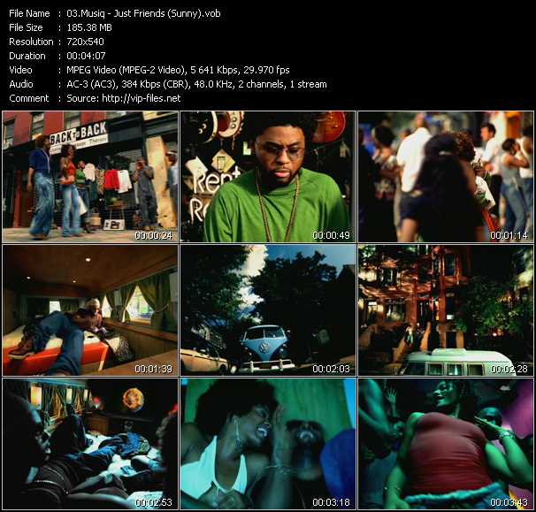 Musiq Soulchild video ”Just Friends (Sunny)” from dvd ”ETV Network Vital Hitz 2039 December 2000”