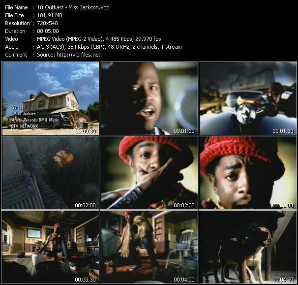 Outkast video ”Miss Jackson” from dvd ”ETV Network Vital Hitz 2039 December 2000”