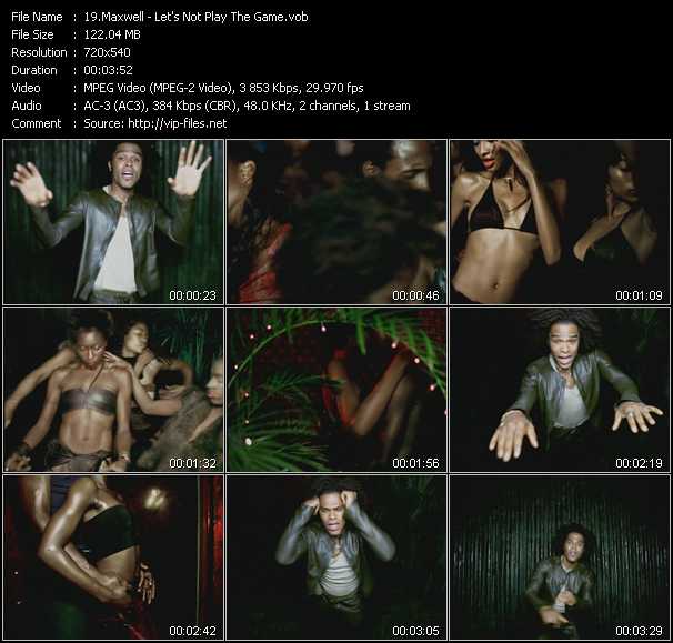 Maxwell video ”Let's Not Play The Game” from dvd ”ETV Network Vital Hitz 2027 December 1999”