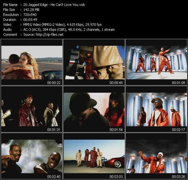 Jagged Edge video ”He Can't Love You” from dvd ”ETV Network Vital Hitz 2027 December 1999”