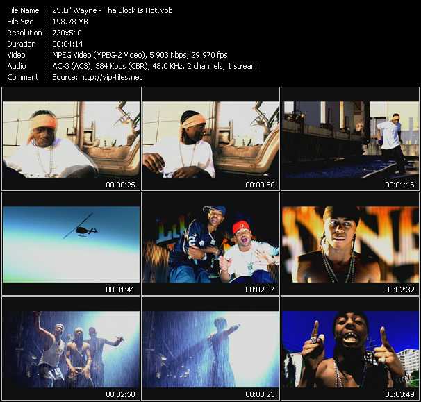 Lil' Wayne video ”Tha Block Is Hot” from dvd ”ETV Network Vital Hitz 2027 December 1999”