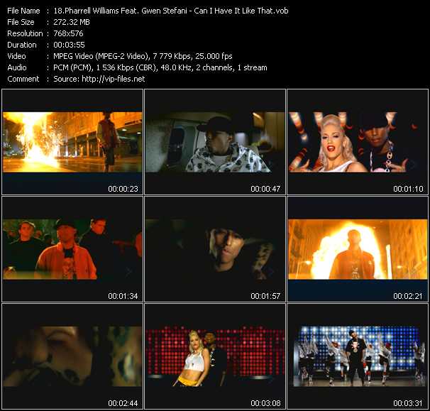 Pharrell Williams Feat. Gwen Stefani video ”Can I Have It Like That” from dvd ”MixMash Espanol November 2005”