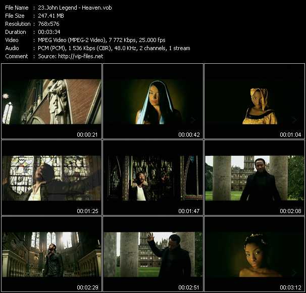 John Legend video ”Heaven” from dvd ”MixMash Pop January 2007”