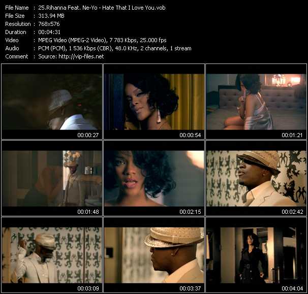 Rihanna Feat. Ne-Yo video ”Hate That I Love You” from dvd ”MixMash Pop November 2007”