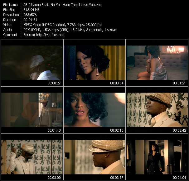 Rihanna Feat. Ne-Yo video ”Hate That I Love You” from dvd ”MixMash Pop November 2007”