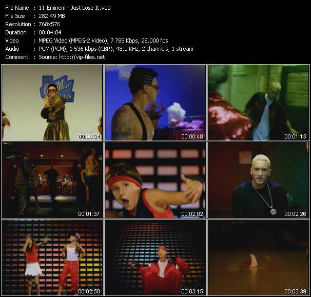 Eminem video ”Just Lose It” from dvd ”MixMash Pop November-December 2004”