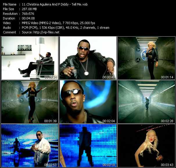 Christina Aguilera And P. Diddy (Puff Daddy) video ”Tell Me” from dvd ”MixMash Pop December 2006”