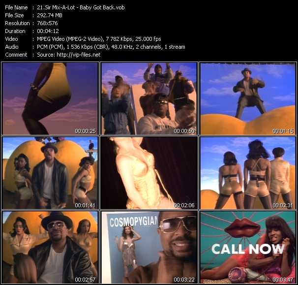 Sir Mix-A-Lot video ”Baby Got Back” from dvd ”MixMash Party Classics Vol.15”