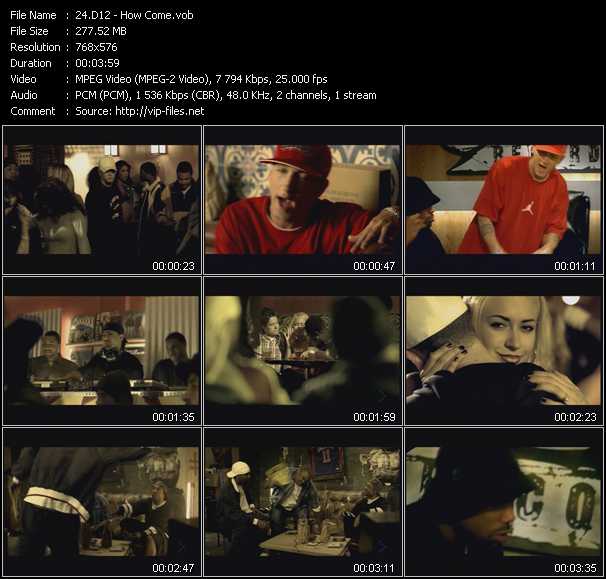 D12 video ”How Come” from dvd ”MixMash Pop Mash Vol.1”