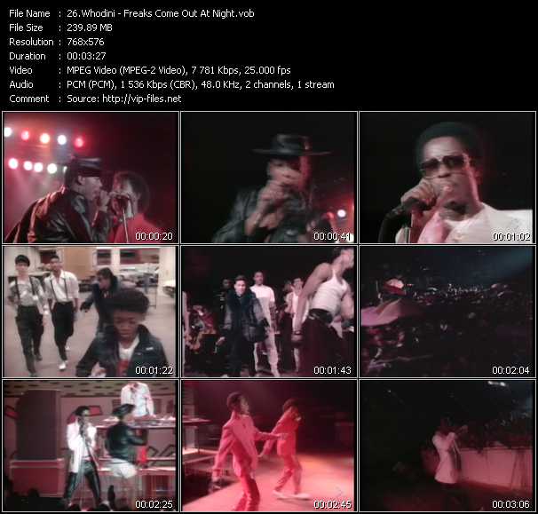 Whodini video ”Freaks Come Out At Night” from dvd ”MixMash Urban Classics Vol.3”