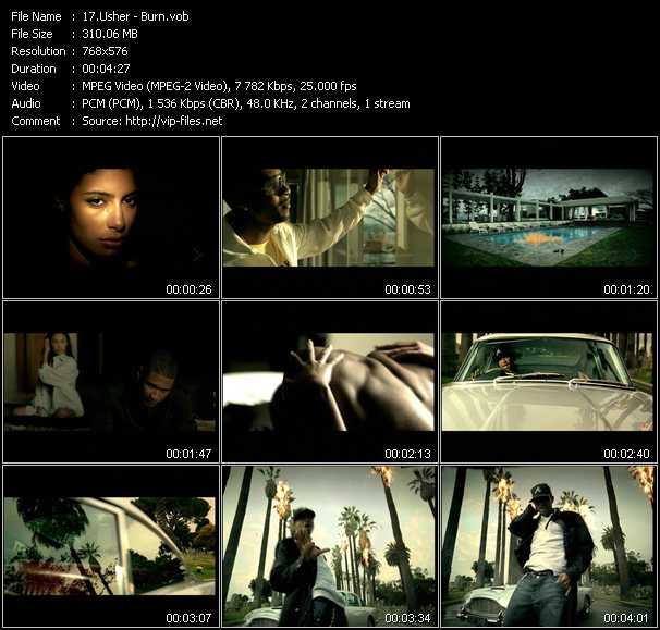 Usher video ”Burn” from dvd ”MixMash Urban Classics Vol.4”