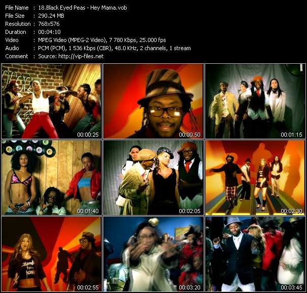 Black Eyed Peas video ”Hey Mama” from dvd ”MixMash Urban Classics Vol.4”