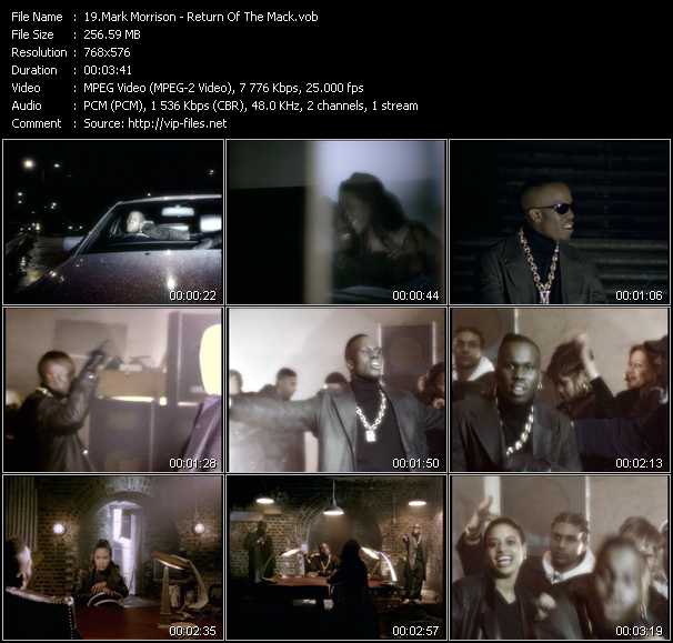 Mark Morrison video ”Return Of The Mack” from dvd ”MixMash Urban Classics Vol.4”