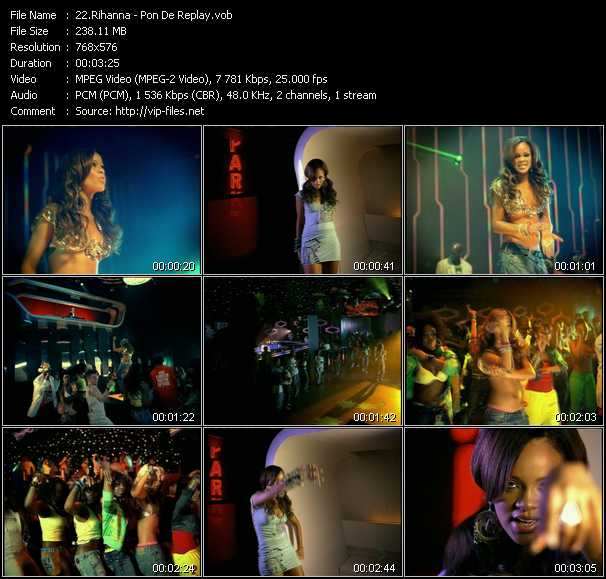 Rihanna video ”Pon De Replay” from dvd ”MixMash Urban Classics Vol.4”