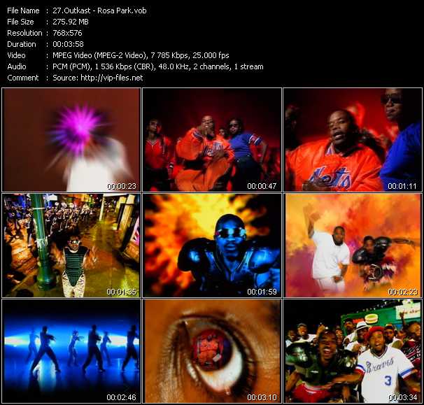 Outkast video ”Rosa Park” from dvd ”MixMash Urban Classics Vol.5”