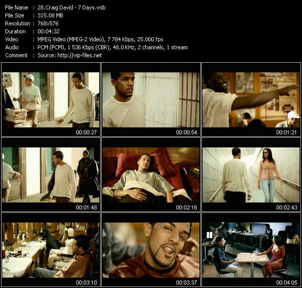 Craig David video ”7 Days” from dvd ”MixMash Urban Classics Vol.5”