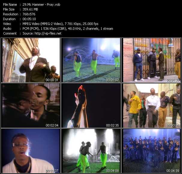 Mc Hammer video ”Pray” from dvd ”MixMash Urban Classics Vol.5”