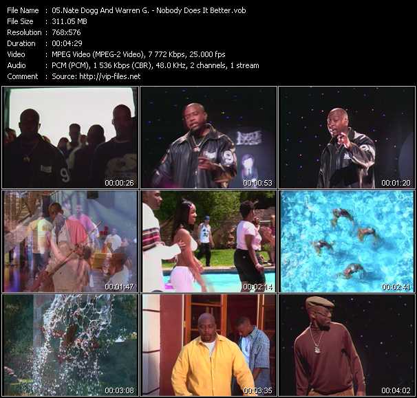 Warren G And Nate Dogg video ”Nobody Does It Better” from dvd ”MixMash Urban Classics Vol.6”