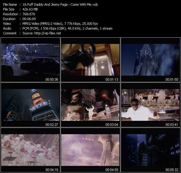 Puff Daddy (P. Diddy) Feat. Jimmy Page video ”Come With Me” from dvd ”MixMash Urban Classics Vol.6”