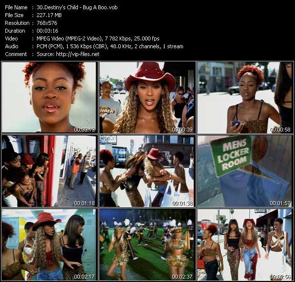 Destiny's Child video ”Bug A Boo” from dvd ”MixMash Urban Classics Vol.6”