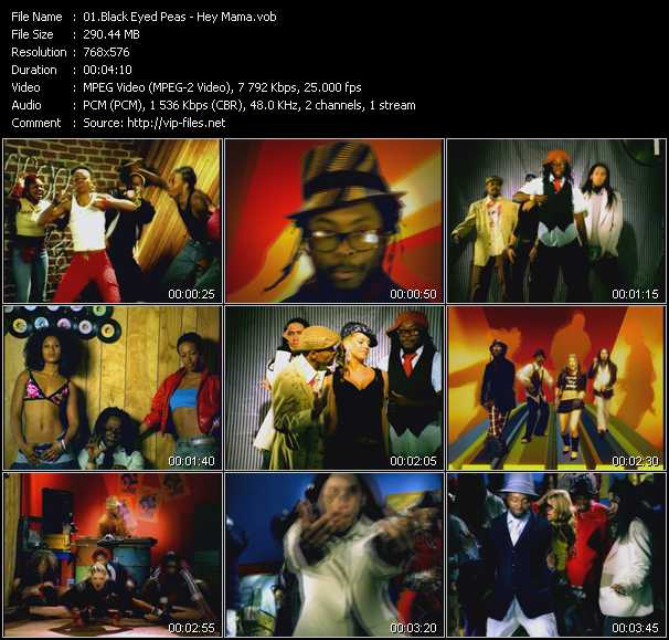 Black Eyed Peas video ”Hey Mama” from dvd ”MixMash Urban Mash Vol.2”