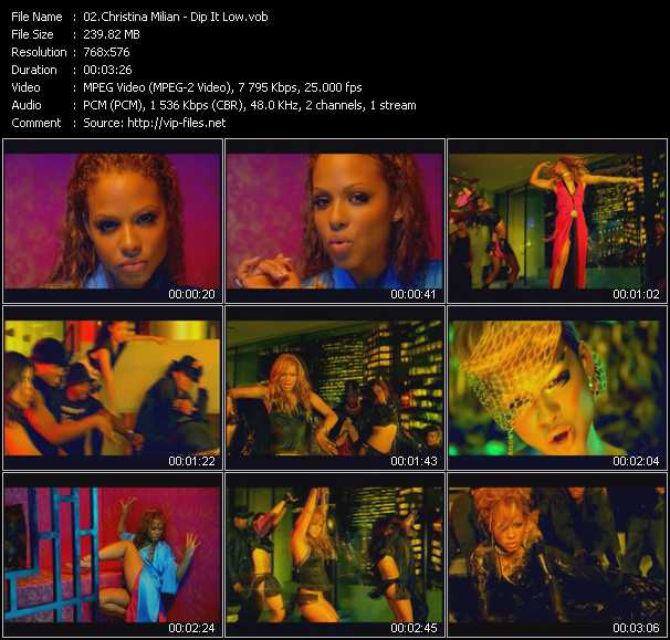 Christina Milian video ”Dip It Low” from dvd ”MixMash Urban Mash Vol.2”