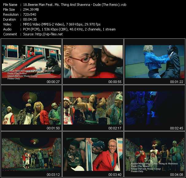 Beenie Man Feat. Ms. Thing And Shawnna video ”Dude (The Remix)” from dvd ”Canada Hot Video July 2004”