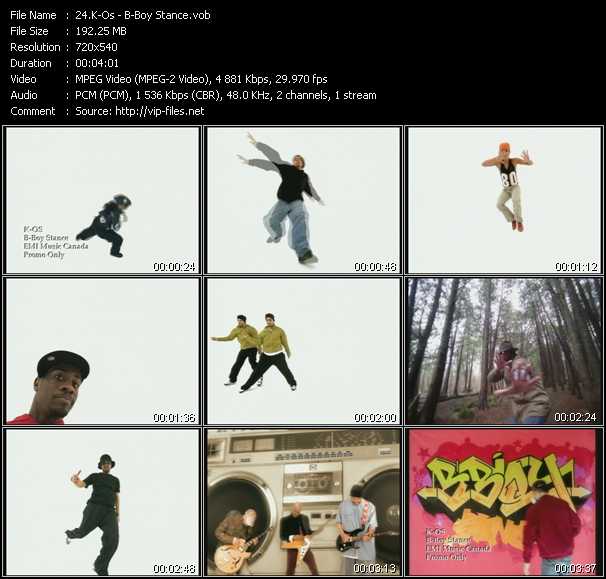 K-Os video ”B-Boy Stance” from dvd ”Canada Hot Video July 2004”