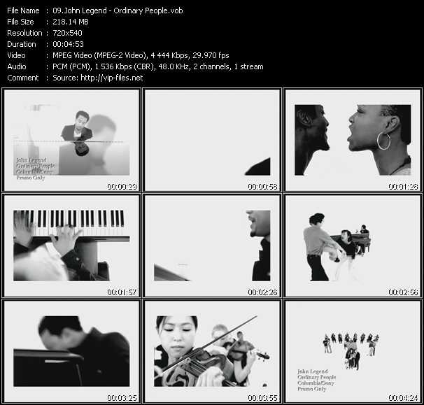 John Legend video ”Ordinary People” from dvd ”Best Of Love Songs Vol.6”