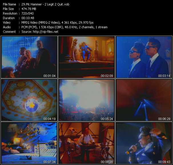 Mc Hammer video ”2 Legit 2 Quit” from dvd ”Hot Video Classics Best Of 1992 Vol.2”