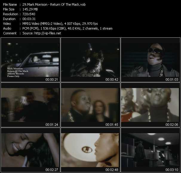 Mark Morrison video ”Return Of The Mack” from dvd ”Hot Video Classics Best Of 1997 Vol.1”