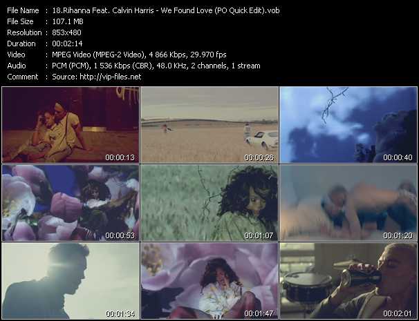 Rihanna Feat. Calvin Harris video ”We Found Love (PO Quick Edit)” from dvd ”Club Video January 2012”