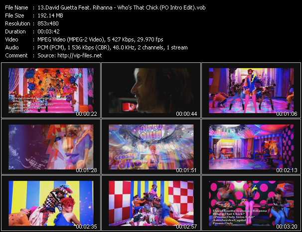 David Guetta Feat. Rihanna video ”Who's That Chick? (PO Intro Edit)” from dvd ”Club Video July 2011”