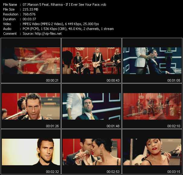 Maroon 5 Feat. Rihanna video ”If I Ever See Your Face” from dvd ”UK Chart Video June 2008”