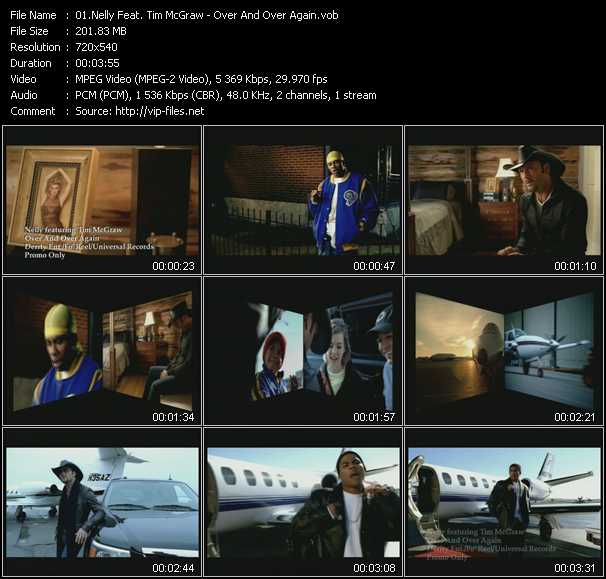 Nelly Feat. Tim McGraw video ”Over And Over Again” from dvd ”Canada Hot Video January 2005”