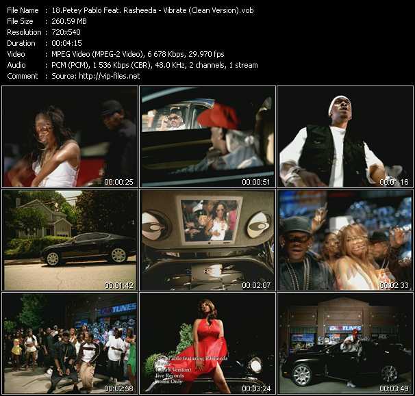 Petey Pablo Feat. Rasheeda video ”Vibrate (Clean Version)” from dvd ”Canada Hot Video October 2004”