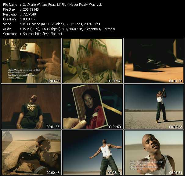 Mario Winans Feat. Lil' Flip video ”Never Really Was” from dvd ”Canada Hot Video October 2004”