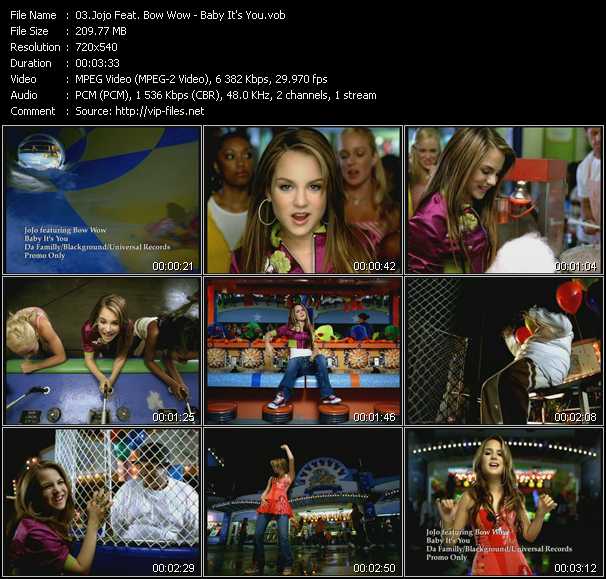 JoJo Feat. Bow Wow video ”Baby It's You” from dvd ”Canada Hot Video November 2004”