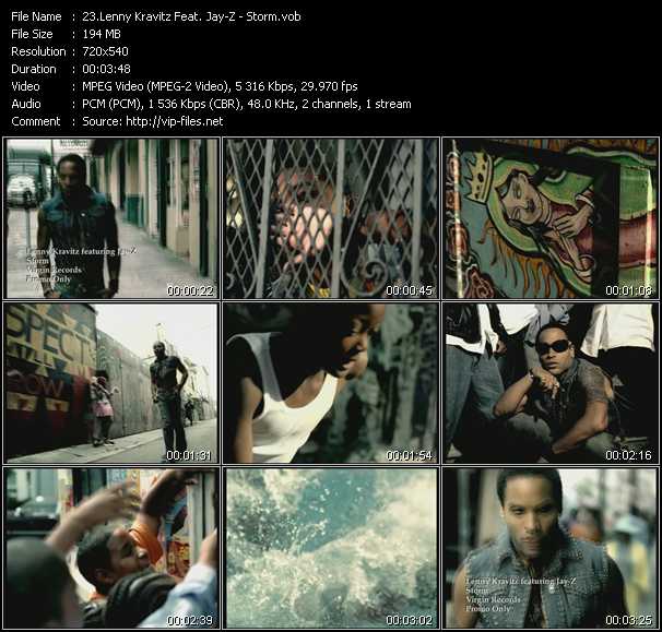 Lenny Kravitz Feat. Jay-Z video ”Storm” from dvd ”Canada Hot Video November 2004”