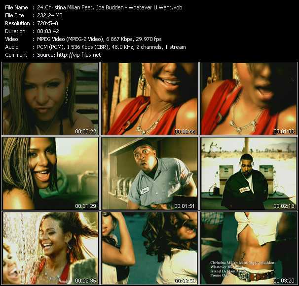 Christina Milian Feat. Joe Budden video ”Whatever U Want” from dvd ”Canada Hot Video November 2004”