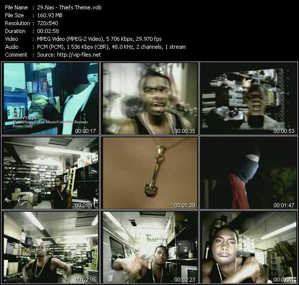 Nas video ”Thiefs Theme” from dvd ”Canada Hot Video November 2004”