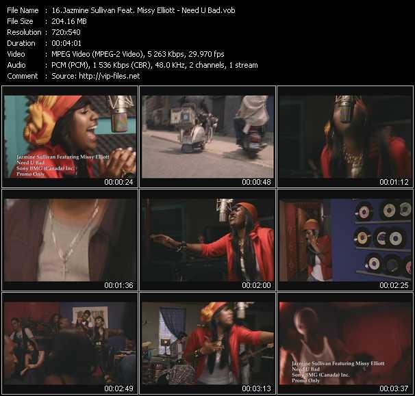 Jazmine Sullivan Feat. Missy Elliott video ”Need U Bad” from dvd ”Canada Hot Video November 2008”