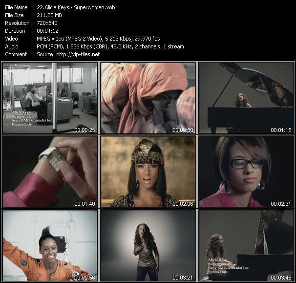 Alicia Keys video ”Superwoman” from dvd ”Canada Hot Video November 2008”