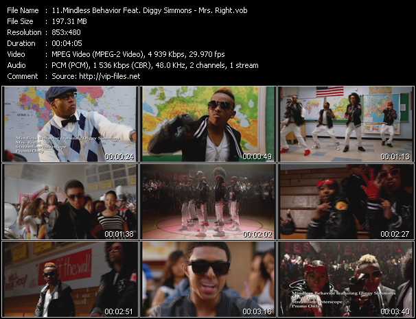 Mindless Behavior Feat. Diggy Simmons video ”Mrs. Right” from dvd ”Express Video July 2011 Week 4”