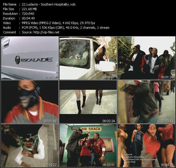 Ludacris video ”Southern Hospitality” from dvd ”Hot Video January 2001”