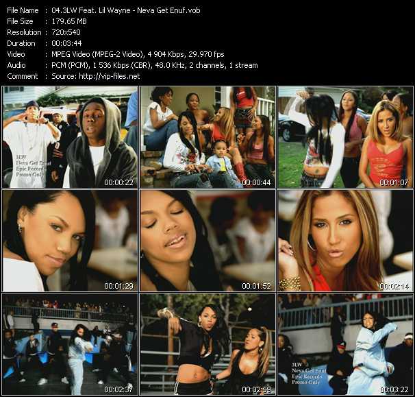 3LW Feat. Lil' Wayne video ”Neva Get Enuf” from dvd ”Hot Video January 2003”