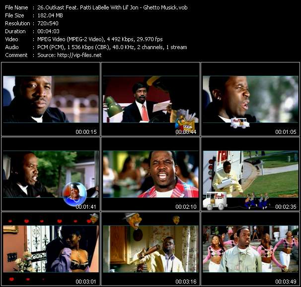 Outkast Feat. Patti LaBelle With Lil' Jon video ”Ghetto Musick” from dvd ”Hot Video January 2005”