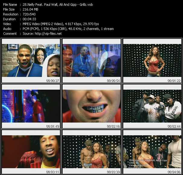 Nelly Feat. Paul Wall, Ali And Gipp video ”Grillz” from dvd ”Hot Video January 2006”